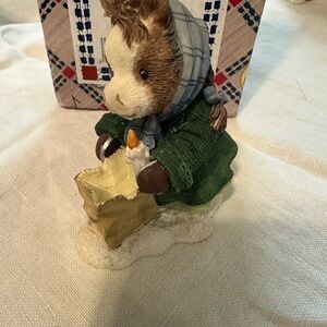 Charming Mary’s Moo Moo Green and Brown Small horse Figurine with illuminary